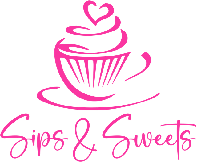 Sips & Sweets logo: a cupcake sitting in a coffee cup